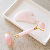 Rose Quartz Gua Sha and Roller Set